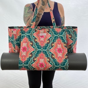 Yoga Tote Grande - Boho, Yoga Bag, Yoga Mat Bag, Yoga Shoulder Bag, Yoga Beach Bag, Yoga Tote Bag, Pilates Bag, Large Yoga Mat Bag