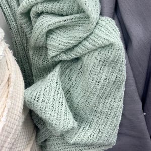 100% Linen Knit, Linen Sweater Knit, Linen Sweater, Linen, Mint Green Linen Knit, Linen Blend, Wide Linen, Linen, Chunky Sweater Knit
