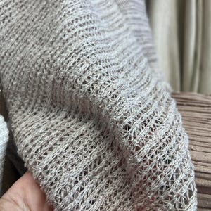 100% Linen Knit, Gray Linen Sweater Knit, Linen Knit, Linen, Gray Linen Knit, Linen Blend, Wide Linen, Linen, Chunky Sweater Knit