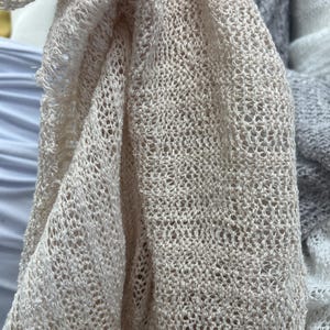 100% Linen Knit, Cream Linen Sweater Knit, Linen, Linen Knit, Linen Blend, Wide Linen, Linen, Chunky Sweater Knit