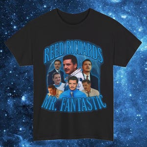 Reed Mr. Fantastic Richards Pedro Pascal Graphic Unisex Heavy Cotton Tee - Fun and Playful Style for Everyday Wear