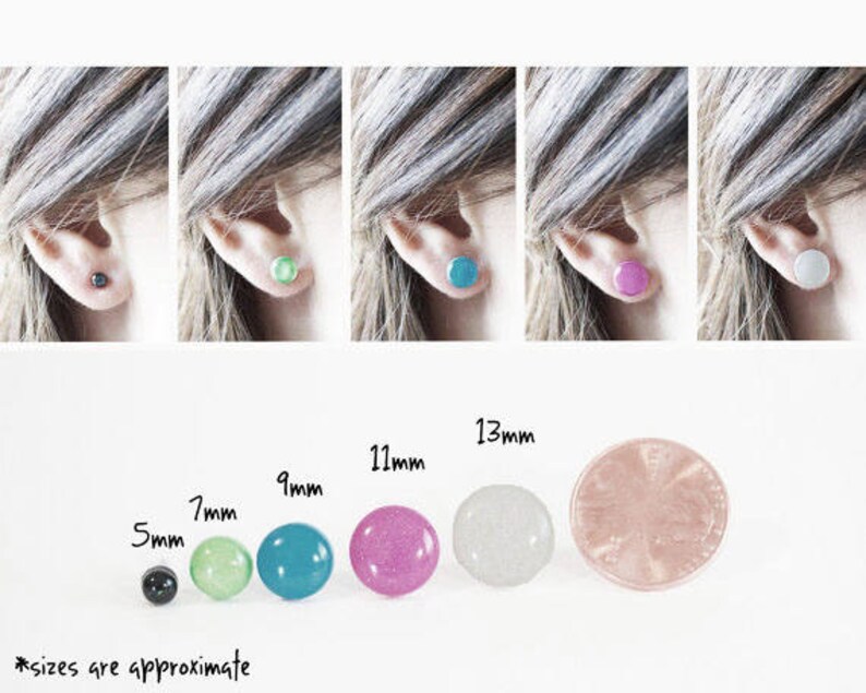 Rainbow bulls-eye abalone stud sterling silver earrings minimalist jewelry with smooth 12mm tan with rainbow sheen gemstones E16027