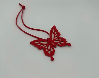 Leather Butterfly Hanging Charm – Bag Charm, Ornament, Gift Tag, Car Keychains, Handmade Accessory