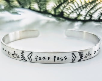 fearless bracelet / choose copper gold silver / fearless sparrow cuff / empowering bracelet