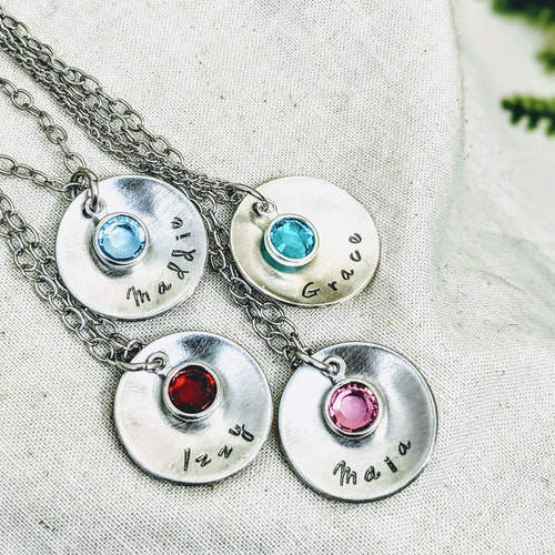 Girls Name Birthstone Necklace / Confirmation Gift / Coming of Etsy