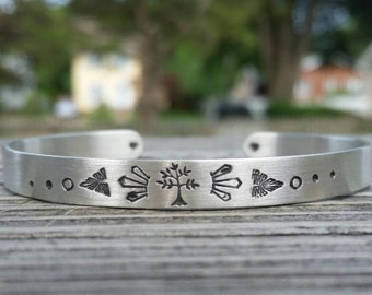 tree of life cuff / family tree bracelet / family roots / silver bracelet personalized / secret message cuff bracelet / anniversary gift her