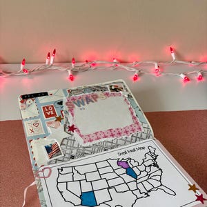 Cartes de scrapbooking / journalisation ! Idéal pour les courriers indésirables, le scrapbooking ou le courrier postal. Snail Mail et Happy Mail Trackers ! Carte des États-Unis *Personnalisable*