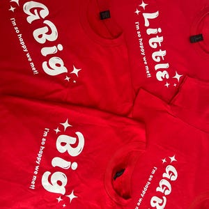 Sorority Big/Little Reveal Customizable T Shirt Design (I&#39;m so Happy We Met) Fam Tees! Add you Sorority Name, Red and White Design!