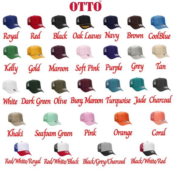 Otto Blank Trucker Hat Wholesale and Bulk 5 Panel High Crown Polyester Foam Hat in 100 Colors Best Hat for Customization and Daily Wear