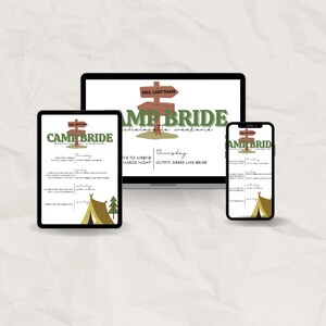 Camp Bachelorette Itinerary Downloadable Template