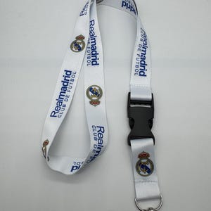 Real Madrid FC Soccer White Lanyard Key Chain