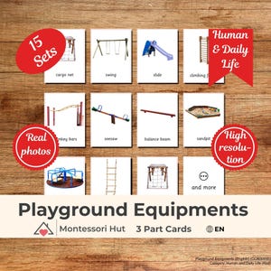 15 Equipos de Juego - Tarjetas Montessori de 3 Partes Tarjetas de Memoria Tarjetas de Nomenclatura de Tres Partes • Material Educativo Imprimible Educación en Casa