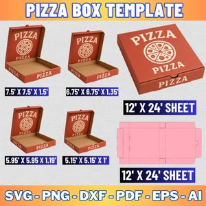 Pizza Box Vorlage Bundle, Pizza Box Vorlage svg, Pizza Box svg, Party Favor Box, Geschenkbox, Box svg, Mini Pizza Box Vorlage