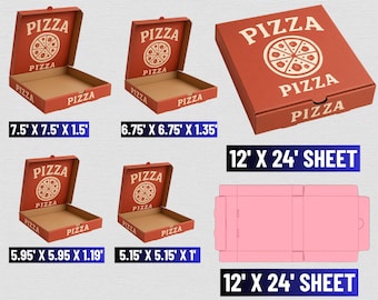 Pizza Box Template Bundle: Party Favor & Gift Box SVG (Digital Download)
