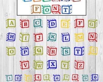Blocks Font SVG | Toy Blocks Font SVG | Alphabet Blocks SVG | Toy Block |Block Alphabet Clipart | Blocks Cut Files | Svg Files for Cricut