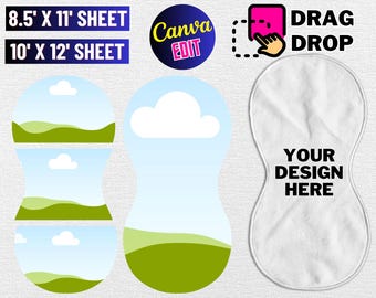 Baby Burp Cloth Template: Sublimation Design (SVG, PNG, Canva Editable)