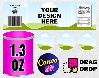 Pringles Can Label Template: Snack Stack Chip Topper (Digital Download)