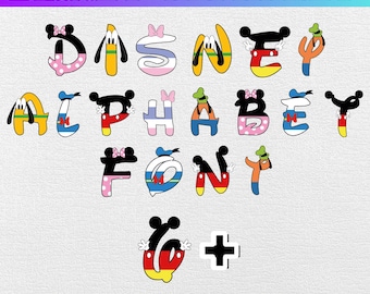 Mickey Mouse Font SVG, Disney Alphabet Letters Mega Bundle (Digital Download)