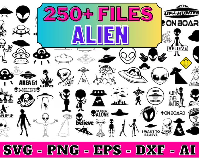 Spaceship Alien SVG - Etsy
