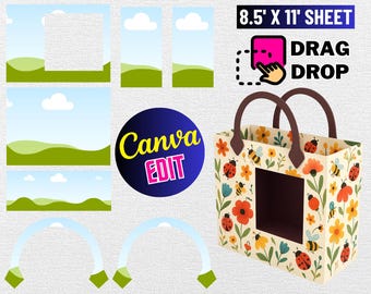 Mother's Day Purse Template: Canva Editable Gift Box (Digital Download)