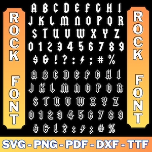 Fonte Rock, Fonte Hard Rock, Fonte Heavy Metal, Fonte Music, Fonte Metal, Fonte Party, Fonte Svg, Fontes, Svg, Png, Dxf, Ttf, Download Instantâneo