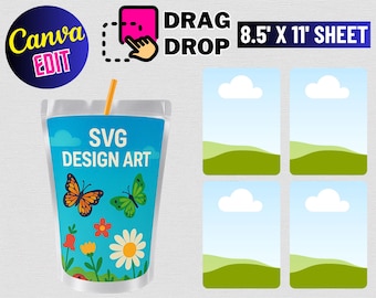 Capri Sun Template SVG: Custom Juice Pouch Label (Digital Download)