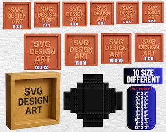 3D Shadow Box Template: SVG, Cricut, Light Box (Digital Download)
