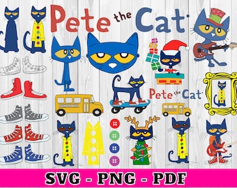 Pete the cat svg , Pete the cat Cricut Vector Bundle , pete the cat Characters DIY , Cut File For Cricut Silhouette , Pete the cat