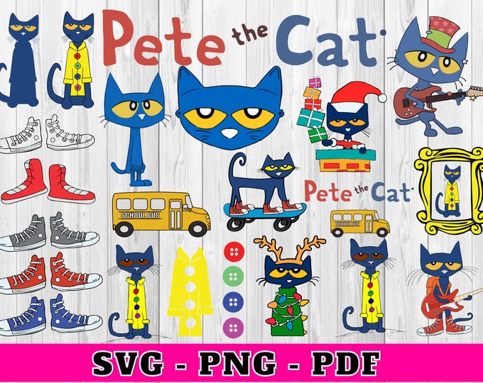 Pete The Cat Four Groovy Buttons Flannel Board Set – 14 Story Pieces - View #3