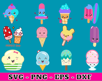 Cono de helado SVG: Clipart de verano para Cricut (Descarga digital)