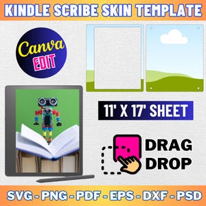 Kindle Scribe Template, Paperwhite Template, Paperwhite Sublimation, E-Book, Ebook, Canva Editable, E-reader Template, Cricut, Silhouette