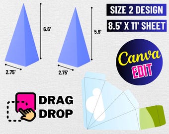 Pyramide Box Bundle, Geschenkbox Vorlage, Pyramide Gunst Box, Geburtstag Geschenkbox svg, Party Favor Box, Box Vorlage
