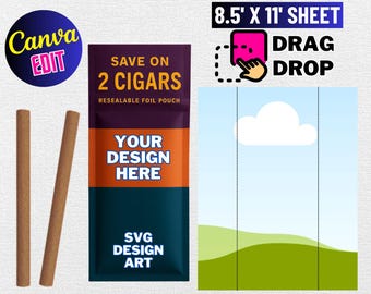 Cigar Wrapper Template SVG, Editable Design (Digital Download)