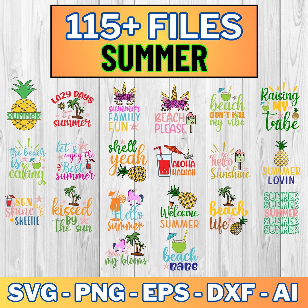 Summer Beach Quotes SVG Bundle: Cricut & Silhouette Cut Files (digital ...