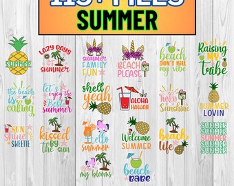 Summer Beach Quotes SVG Bundle: Cricut & Silhouette Cut Files (Digital Download)