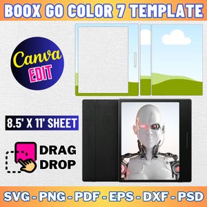 Boox Go Color 7 Template, Paperwhite Template, Paperwhite Sublimation, Canva Editable, Cricut, Silhouette