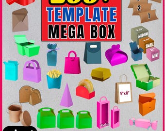 200+ Mega Box Bundle SVG: Gift Box Templates, Cricut & Silhouette (Digital Download)