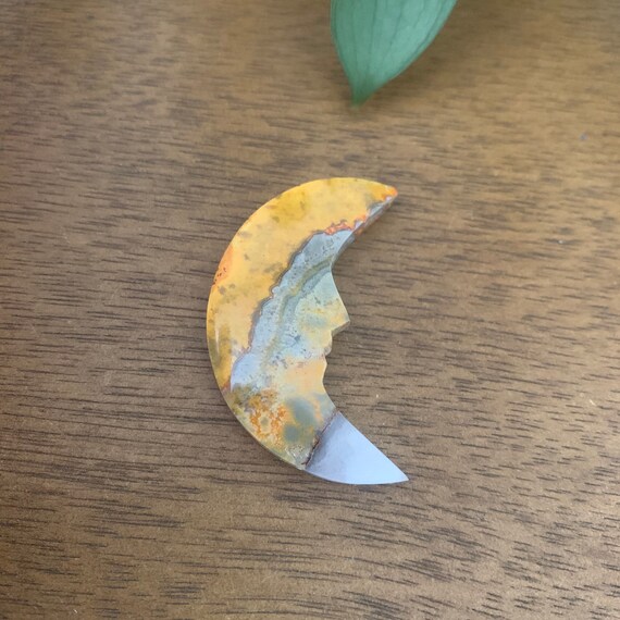 Bumblebee Jasper Moon / Carved Jasper Moon - Etsy