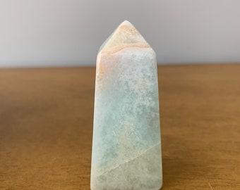 Blue aragonite tower / polished blue aragonite
