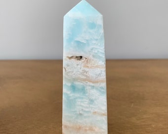 Blue aragonite tower / polished blue aragonite tower