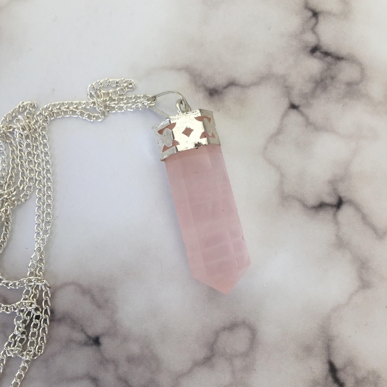SALE! Rose quartz necklace rose quartz pendant rose quartz crystal rose quartz crystal necklace love stone necklace