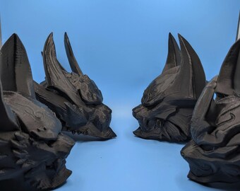 Garo Gear Decorative Helms - 4 Pieces 150mm tall - unpainted