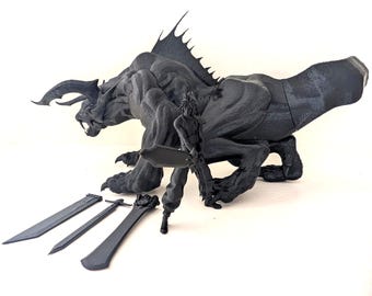 Deepground Behemoth (500mm long) and Cloud with Swappable Weapons (135mm tall)