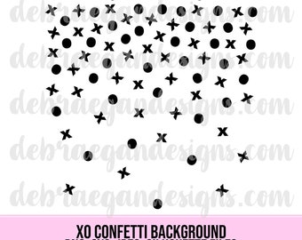 X O Confetti Background Cut File -SVG, PNG, JPEG, .Studio 3 - Silhouette Cameo, Cricut - Scrapbook Layout,