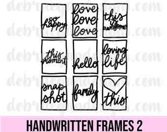 Hand Written Frames Cut File #2 - Hand Drawn SVG, PNG, JPEG - Silhouette Cameo, Cricut - Card Making, Scrapbooking