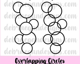 Overlapping Circles Cut File - SVG, PNG, JPEG, studio 3 - Silhouette Cameo, Cricut -  Scrapbooking Layout, Stencil, Mixed Media