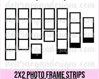 2x2 Photo Frame Strips - SVG, PNG, JPEG - Silhouette Cameo, Cricut - Frame, Photo collage, Photo Strip, Scrapbooking