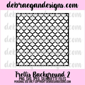 Trellis Achtergrond 2 Cut File - SVG, PNG, JPEG, studio 3 - Silhouette Cameo, Cricut - Lattice, Quatrefoil Scrapbooking Layout, Stencil