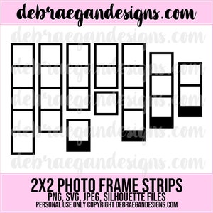 2x2 Photo Frame Strips - SVG, PNG, JPEG - Silhouette Cameo, Cricut - Frame, Photo collage, Photo Strip, Scrapbooking