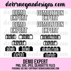 Demolition Expert - Brick Title - 4 Styles - SVG, PNG, JPEG - Silhouette Cameo, Cricut - Cut File, Card Making, Scrapbooking